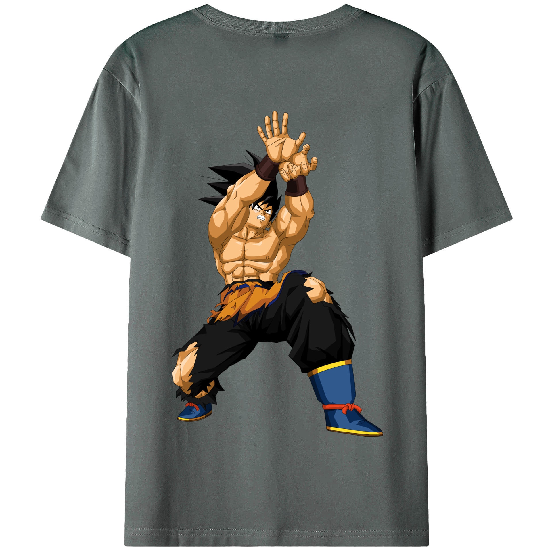（画像用） ドラゴンボール 孫悟空（そん ごくう）Son Goku カカロット DRAGON BALL Kakarotto 綿100％半袖Tシャツ（背面プリント）